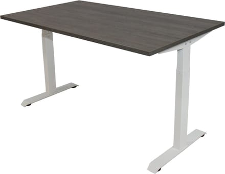 Office Hero® Cosmic - In hoogte verstelbaar bureau wit frame - Game bureau - Computertafel - Werktafel - 140x80 - Logan eik