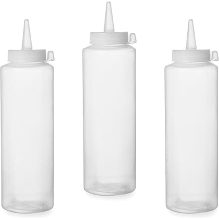 HENDI Set van 3 dispenserflacons – 0,35L – transparant – vaatwasmachinebestendig