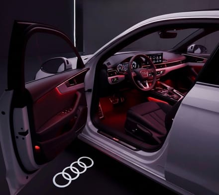 Instapverlichting Geschikt voor Audi – Audi Ringen Logo – LED Deurverlichting – Set van 2 – Plug & Play