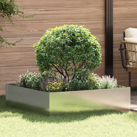 vidaXL - Gazonrand - 100 - x - 100 - x - 35 - cm - Staal - Zilverkleurig