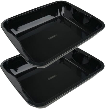 Set van 2 ovenschaal van geëmailleerd staal 40 x 34 cm FM Professional Barbecue