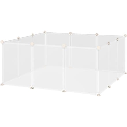 4goodz Pawhut dierenren kunststof 105x105x45 cm 12 panelen