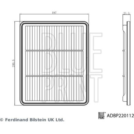 Luchtfilter BLUE PRINT ADBP220112