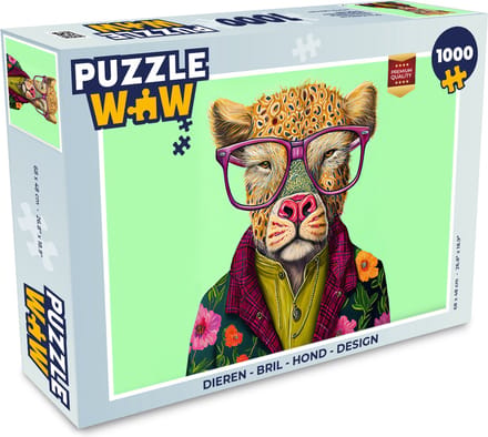 Puzzel Dieren - Bril - Hond - Design - Legpuzzel - Puzzel 1000 stukjes volwassenen
