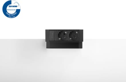 Powerdock Filex Desk Up - Stekkerdoos - Zwart - 2x Stroom