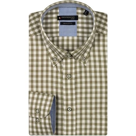 Giordano Overhemd Ivy Oxford Gingham Check Button-Down Pastel Groen / male