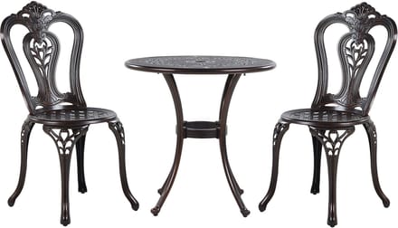 BOVINO - Bistroset voor 2 - Donkerbruin - Aluminium