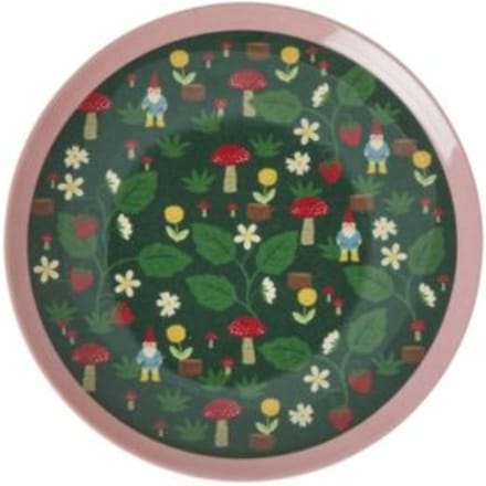 Rice kerst melamine dessert bord forest gnome