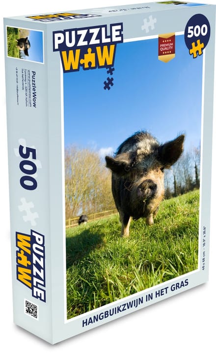 Puzzel Hangbuikzwijn - Gras - Varken - Legpuzzel - Puzzel 500 stukjes
