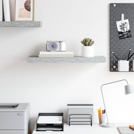 vidaXL - Wandschap - zwevend - 60x23,5x3,8 - cm - MDF - betongrijs