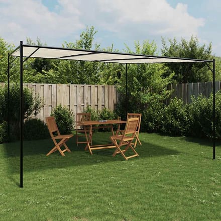 vidaXL - Prieel - 4x4 - m - 180 - g/m² - stof - en - staal - wit