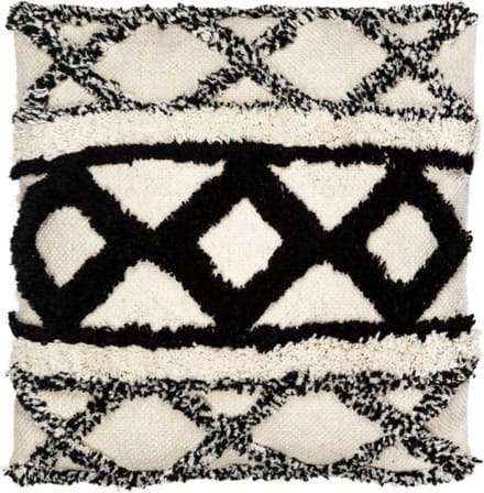 Zwart met Ecru Sierkussen Scandi Boho - Sass & Belle