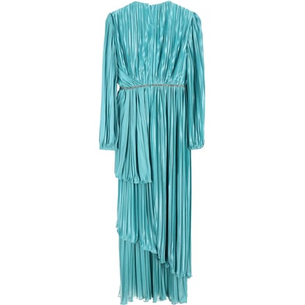 Gucci Kristallen Versierde Geplooide Drapé Jurk In Blauwe Zijde