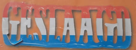 Opblaasletters GESLAAGD 90x30 cm - Oranje - rood wit blauw - school examen - Diploma
