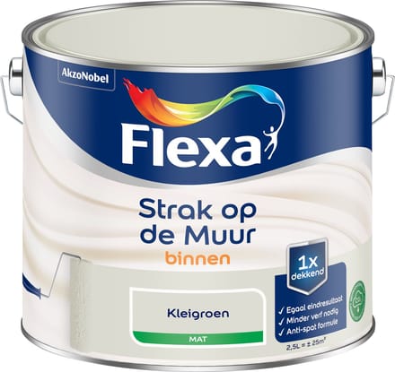 Flexa Strak Op De Muur Muurverf - Mat - Kleigroen - 2,5l
