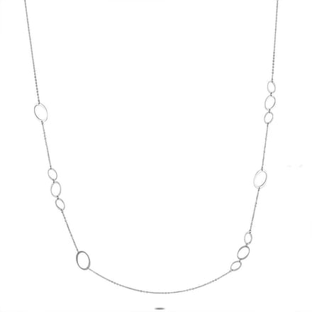 Twice As Nice Halsketting in edelstaal, lange ketting, open ovalen 80cm+5cm