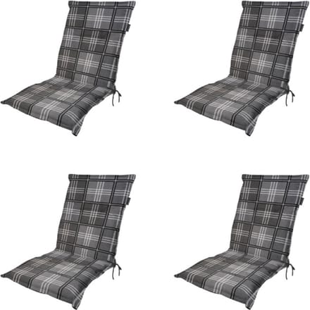 Madison - Tuinstoelkussen Lage Rug Patchy grey - Ca. 105x50 cm - Set van 4