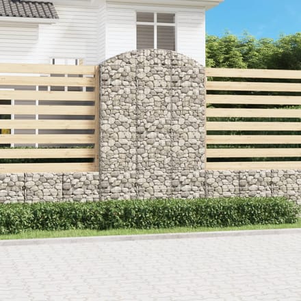 vidaXL - Schanskorf - gewelfd - 150x50x220/240 - cm - gegalvaniseerd - ijzer