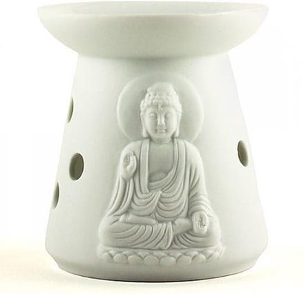 Boeddha Oliebrander - Wit Meditatie