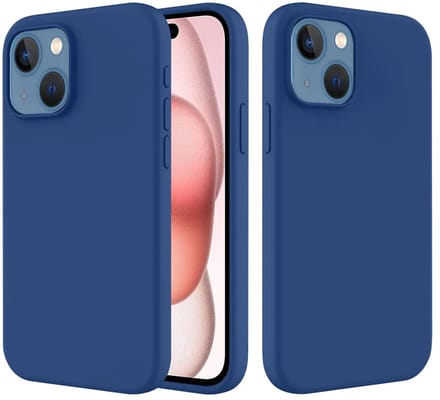 MobyDefend Hoesje - Geschikt voor iPhone 15 - Matte Siliconen Backcover - Blauw