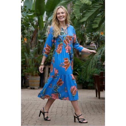 DIDI Dames Dress Serenade Blue Dreamy print maat 48