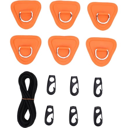 RVS D-ring Patch Kit Driehoekig met Elastische Koordhaken D-ring PVC Patch voor Opblaasbare Boot Vlot Dinghy Orange