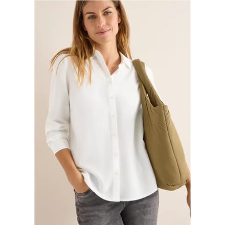 Overhemdblouse in effen kleur