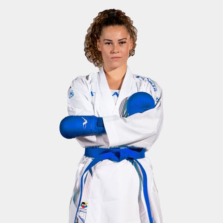 Arawaza kumite-karatepak Onyx Oxygen | Set | WKF-approved | Blauw / Rood (Maat: 165)