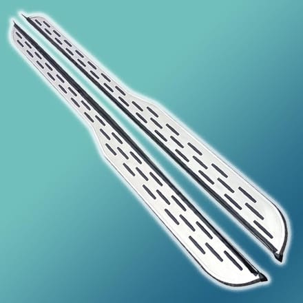 Zijtreeplanken - Treeplanken Opstapjes - Gemakkelijk Instappen - Stevig Aluminium Frame - 2 stuks - Zilver Zwart