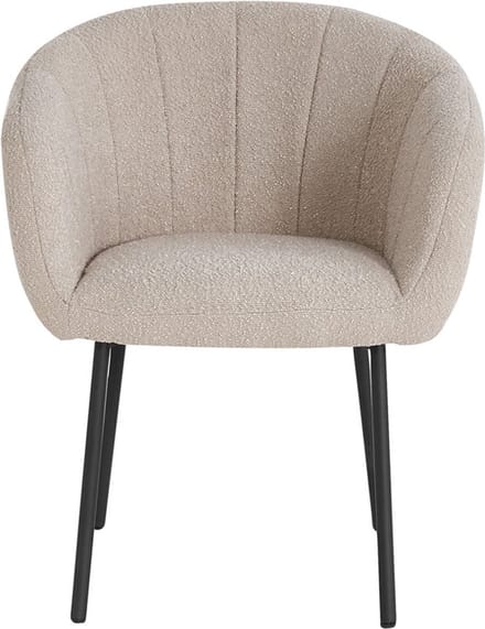 Interiax Eetkamerstoel 'Alina' BouclÃ© Beige