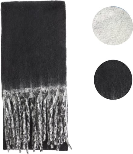 Emilie scarves - sjaal - wintersjaal - dames - tweekleurig - zwart & grijs