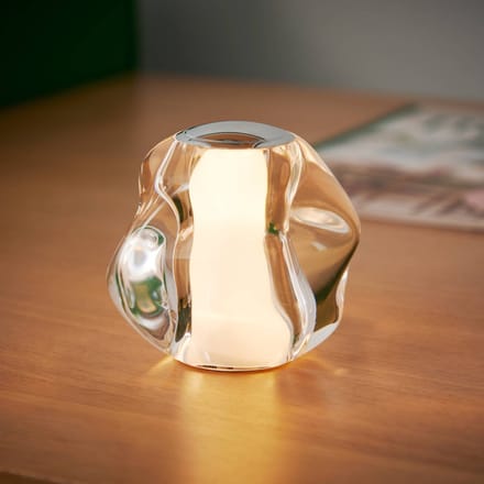 LOOM DESIGN LED tafellamp op batterijen Ice Ball, chroom, Ø 10,5 cm