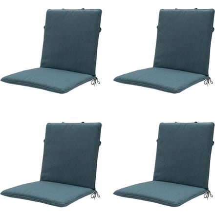 Madison - Stapelstoelkussen Sea blue canvas eco+ - Ca. 97x49 cm - Set van 4