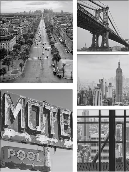 Art for the Home City Canvas Set van 5 80x60 cm