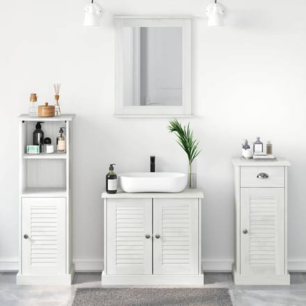 vidaXL - Badkamermeubel - Set - 4 - st - Antiek - wit - Massief - grenenhout