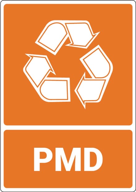 Afvalbord PMD - kunststof 210 x 297 mm