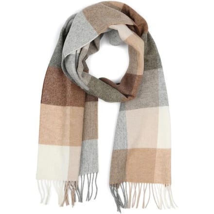 Profuomo Sjaal Wol Ruiten Bruin Grijs Beige - Maat - Heren