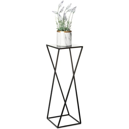 HowHomely - Moderne Loftstijl Plantenstandaard - Zwart - 70 cm - Stalen Constructie