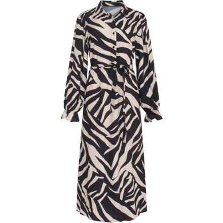 Smashed Lemon 23743-010-999 zebra print v-hals jurk voor dames |