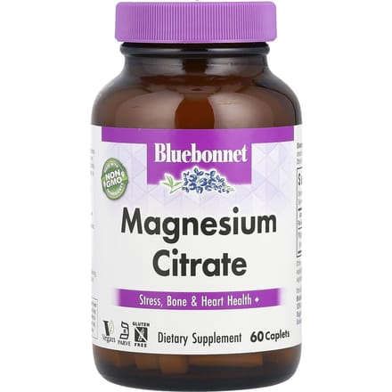 Bluebonnet Nutrition, Magnesiumcitraat, 200 mg, 60 Dragees