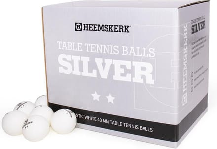 Heemskerk Silver Tafeltennisballen per 100 stuks - Wit - 2 ster