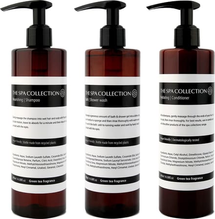 The Spa Collection Green Tea - Shampoo + Douchegel + Conditioner - 400 ml pompfles - Set van 3 stuks