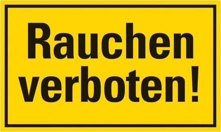 Pickup kunststoff Schild 25x15 cm RAUCHEN VERBOTEN Gelb