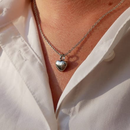 Ashanger met Ketting - As Ketting Urn - Assieraad Zilver - Hart