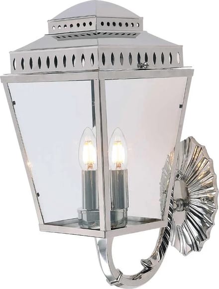 Elstead Lighting LED Wand Buitenlamp Mansion House | 3X E14 Max 60W | IP44 | Dimbaar | Polished Nickel