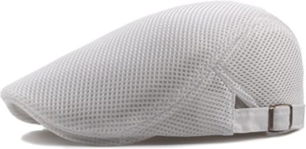 Flatcap Mesh – Ultralicht – Lucht doorlatend - Verstelbaar met Gespsluiting - Wit – Onesize