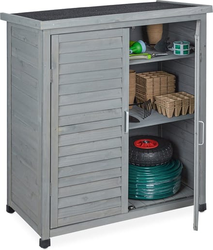 Tuinkast hout - voor buiten - 97 x 86,5 x 47 cm - grijs