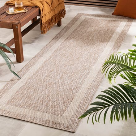 FRAAI In- & Outdoor loper - Sierra Border Beige/Creme - 80x200cm
