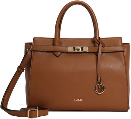 L.CREDI Handtas Schoudertas Konstanze Handle Bag Cognac Lichtbruin
