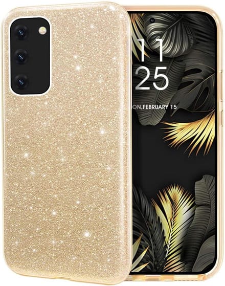 HB Hoesje Geschikt voor Samsung Galaxy A72 - Goud - Glitter Back Cover